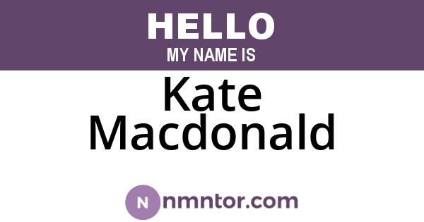Kate Macdonald