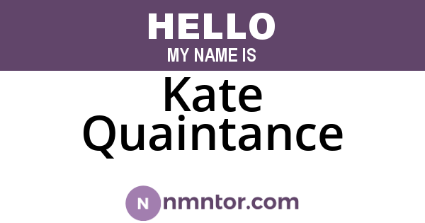 Kate Quaintance