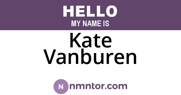 Kate Vanburen