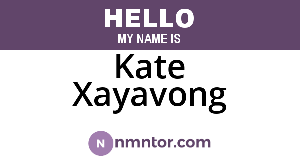 Kate Xayavong