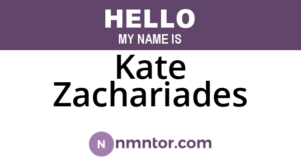 Kate Zachariades