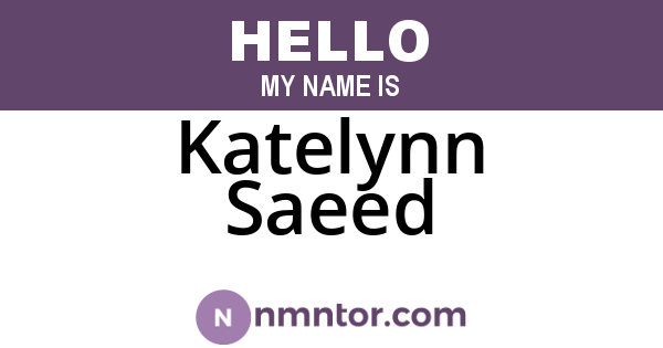Katelynn Saeed
