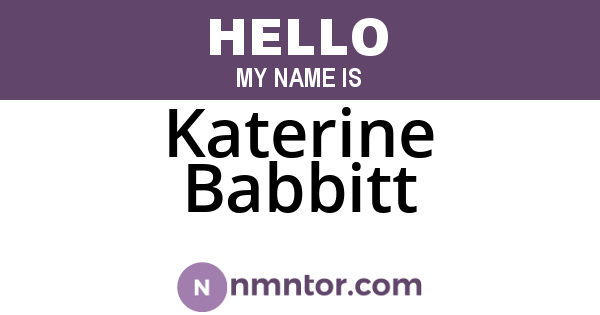 Katerine Babbitt