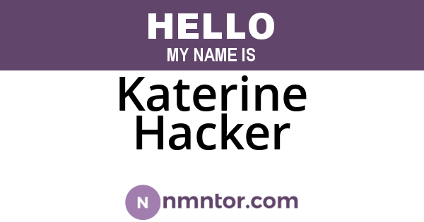 Katerine Hacker