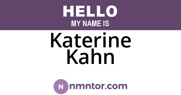 Katerine Kahn