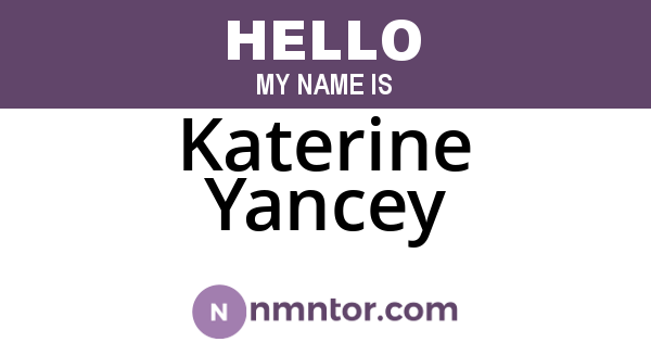 Katerine Yancey