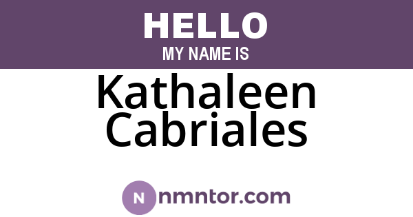 Kathaleen Cabriales
