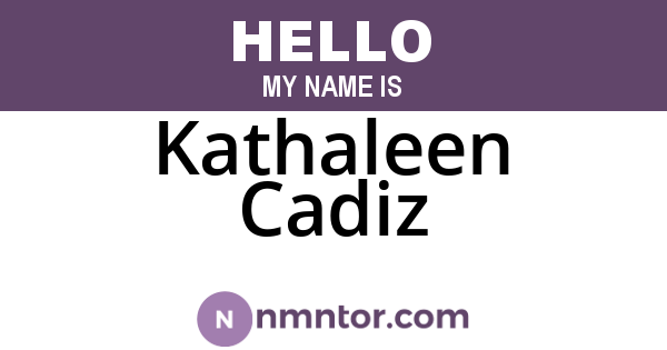 Kathaleen Cadiz