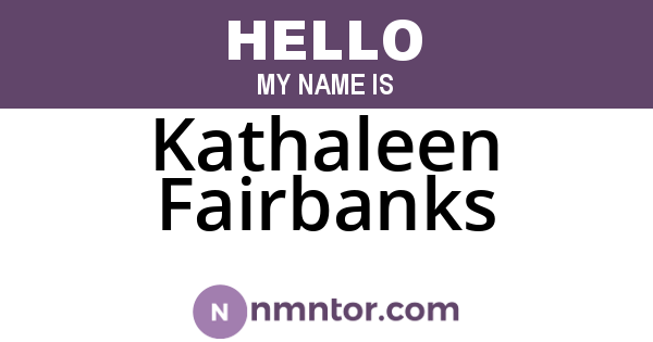 Kathaleen Fairbanks