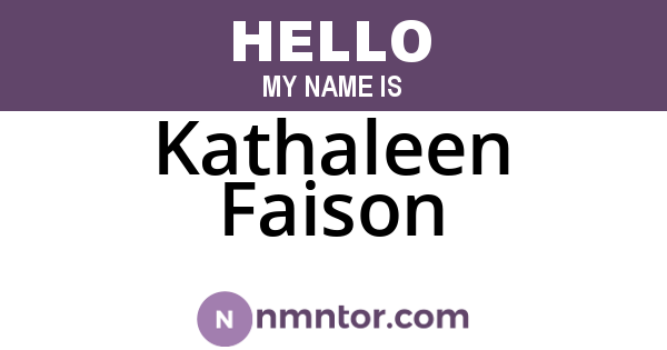 Kathaleen Faison