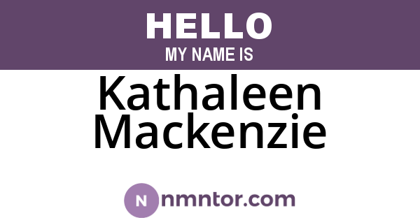 Kathaleen Mackenzie