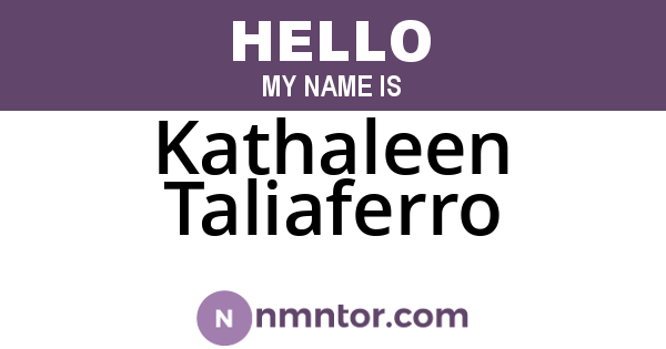Kathaleen Taliaferro