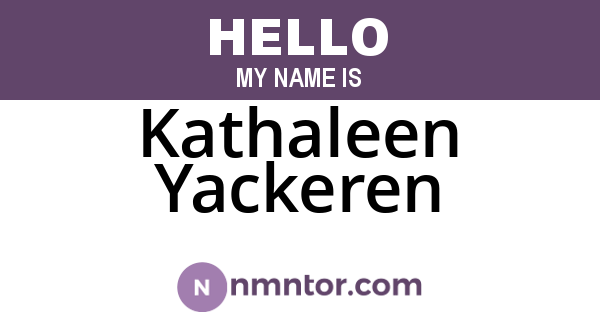 Kathaleen Yackeren