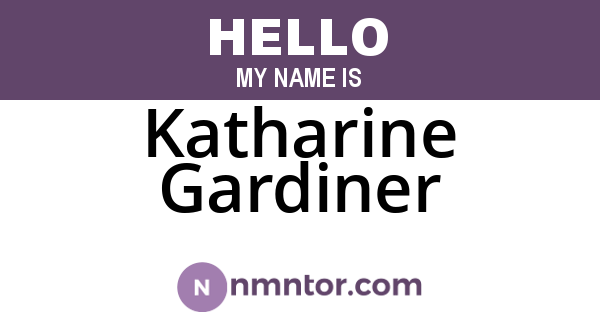 Katharine Gardiner