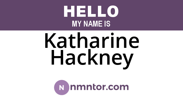 Katharine Hackney
