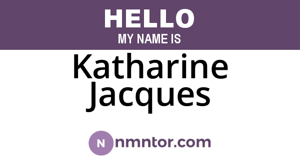Katharine Jacques