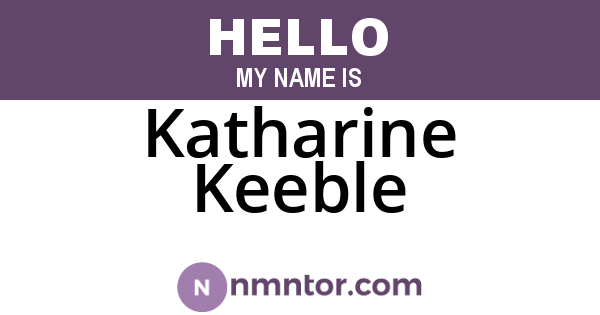 Katharine Keeble