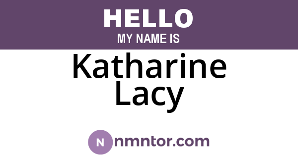 Katharine Lacy