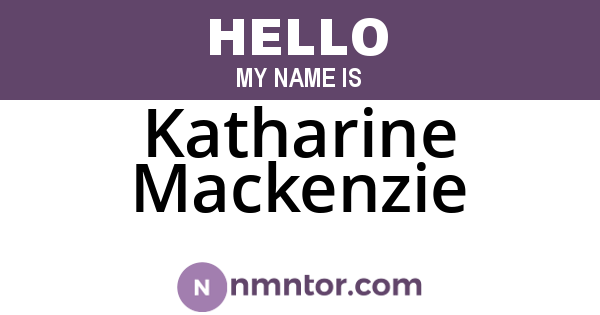 Katharine Mackenzie