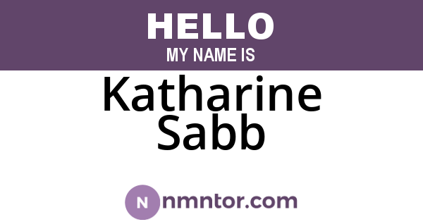 Katharine Sabb
