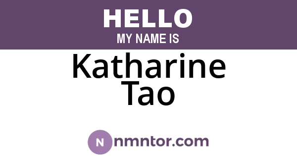 Katharine Tao