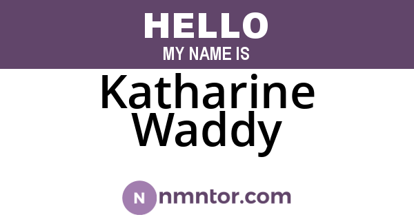 Katharine Waddy