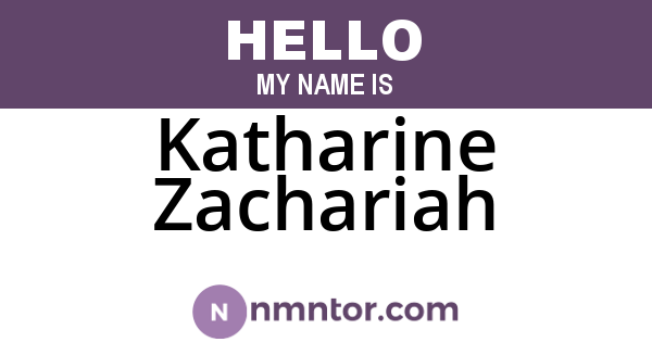 Katharine Zachariah