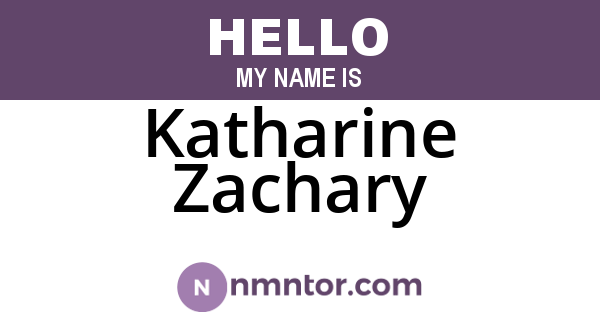 Katharine Zachary