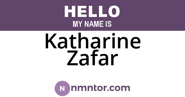 Katharine Zafar