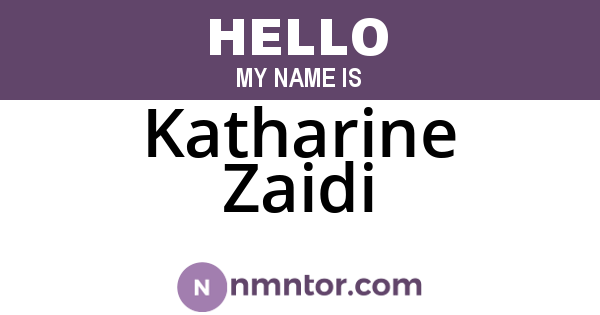 Katharine Zaidi
