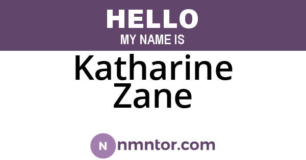 Katharine Zane