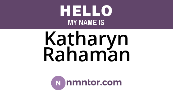 Katharyn Rahaman