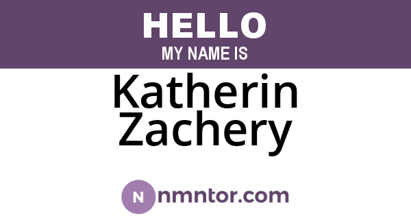 Katherin Zachery