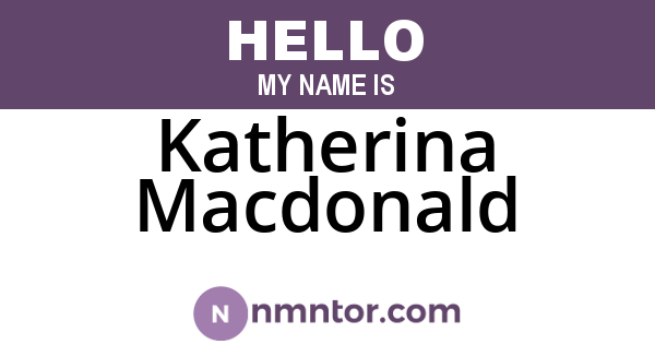 Katherina Macdonald