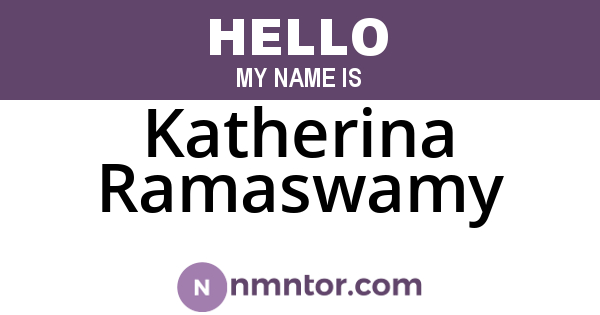 Katherina Ramaswamy