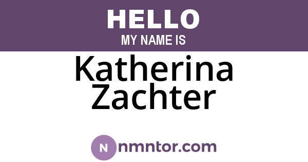 Katherina Zachter