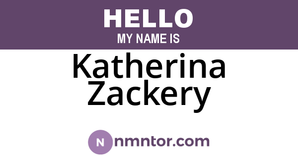 Katherina Zackery