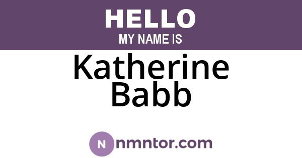 Katherine Babb