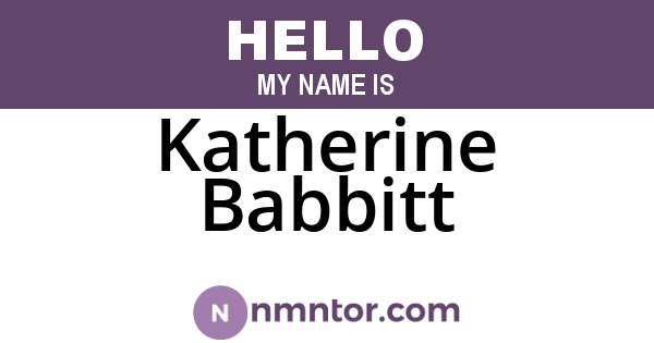 Katherine Babbitt