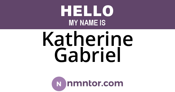 Katherine Gabriel