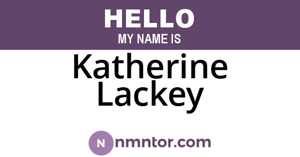 Katherine Lackey