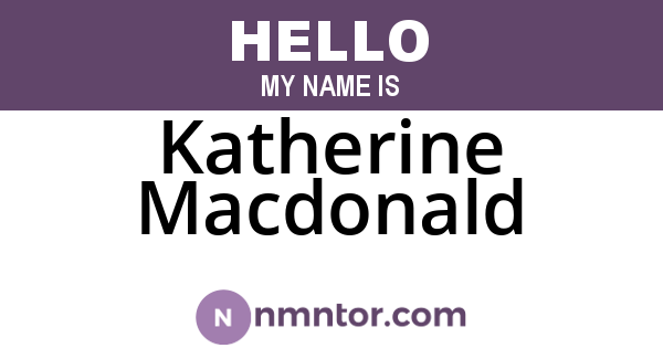 Katherine Macdonald