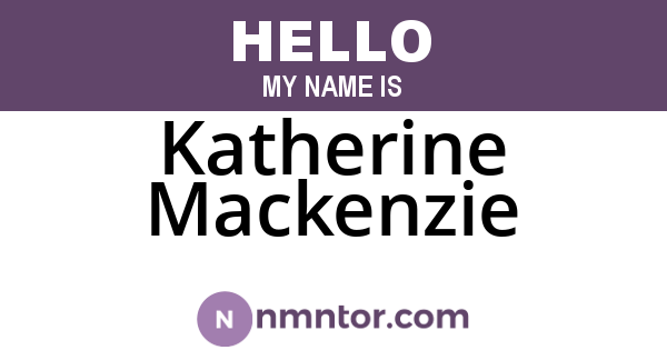 Katherine Mackenzie