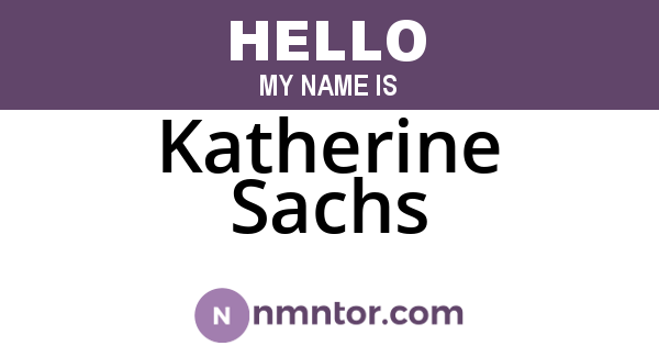 Katherine Sachs
