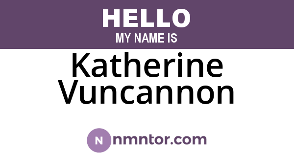 Katherine Vuncannon