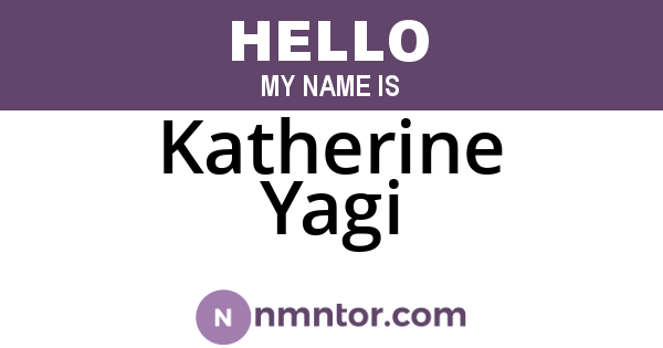 Katherine Yagi