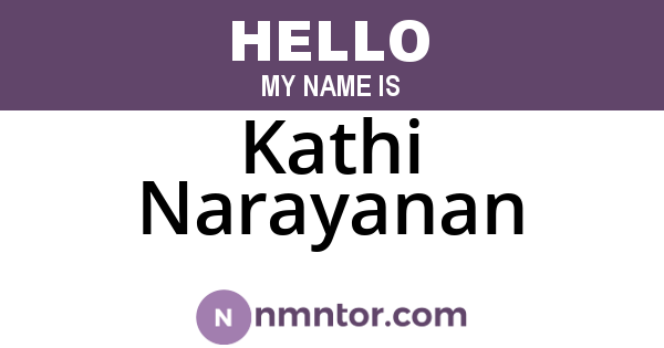 Kathi Narayanan