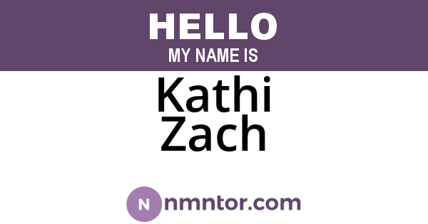 Kathi Zach