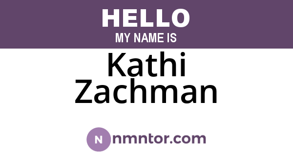 Kathi Zachman