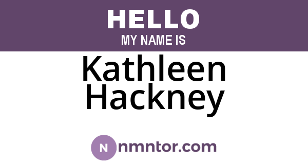 Kathleen Hackney